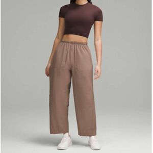 Lululemon Lightweight Mid-Rise Barrel-Leg Cropped Pant Taupetastic 10